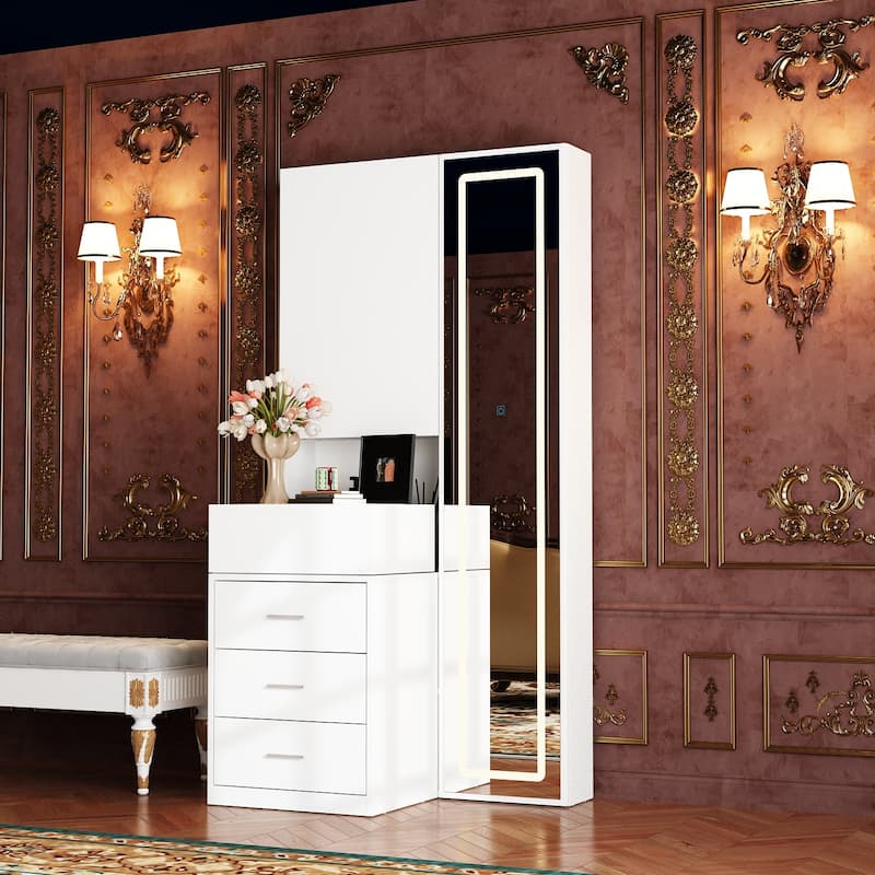 Dresser LED-Lit Vanity Dressing Cabinet with Full-Length Mirror