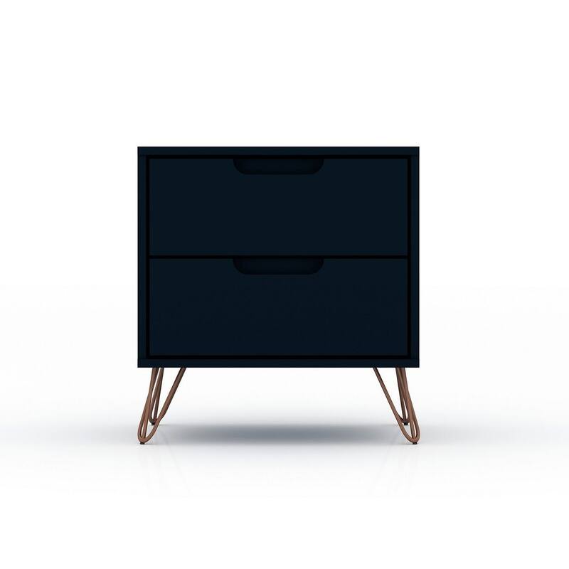 Manhattan Comfort Rockefeller 2-Drawer Nightstand (Set of 2)