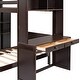 preview thumbnail 18 of 17, Twin Size Loft Bed with a Stand-Alone Bed, Wood Guardrail Bed with Desk and Storage Wardrobe