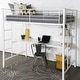 preview thumbnail 6 of 5, Walker Edison Abner Twin Metal Loft Bed with Desk - White