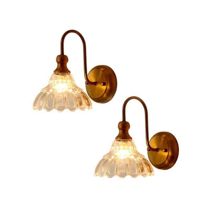 2 Pack wall sconce gold lights in walls iron bathroom with sconces