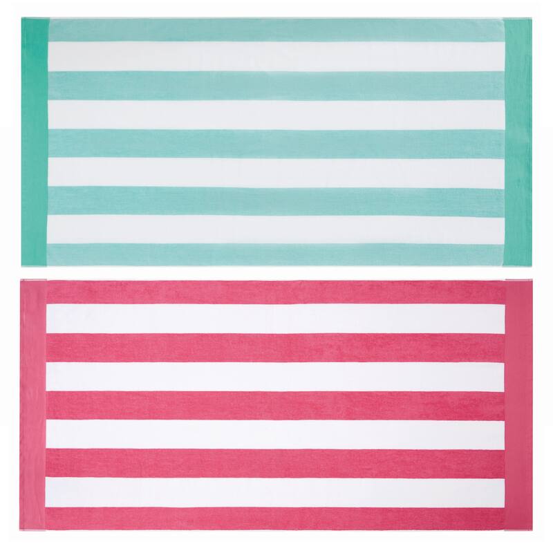 Oceanfront Resort Cabana Stripe 2 Pack Beach Towel - 36x72