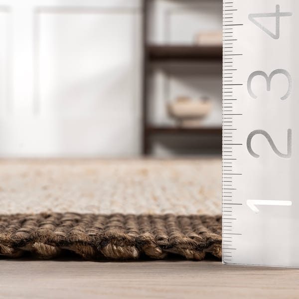dimension image slide 2 of 3, Nuloom Bronwyn Farmhouse Bordered Jute Blend Area Rug