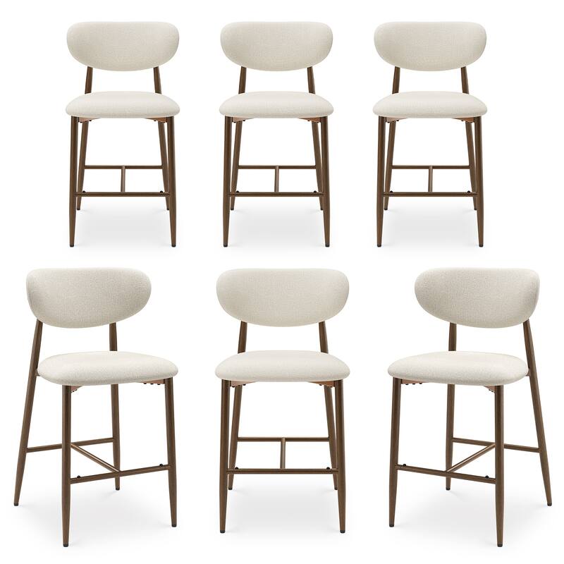 RENEWLINE 25 Inch Bar Stools with Backrest, Mid-Century Modern Counter Height Stools for Kitchen Island