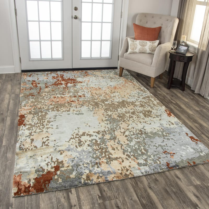 Alora Decor Noble Abstract Hand-knotted Wool Blend Rug