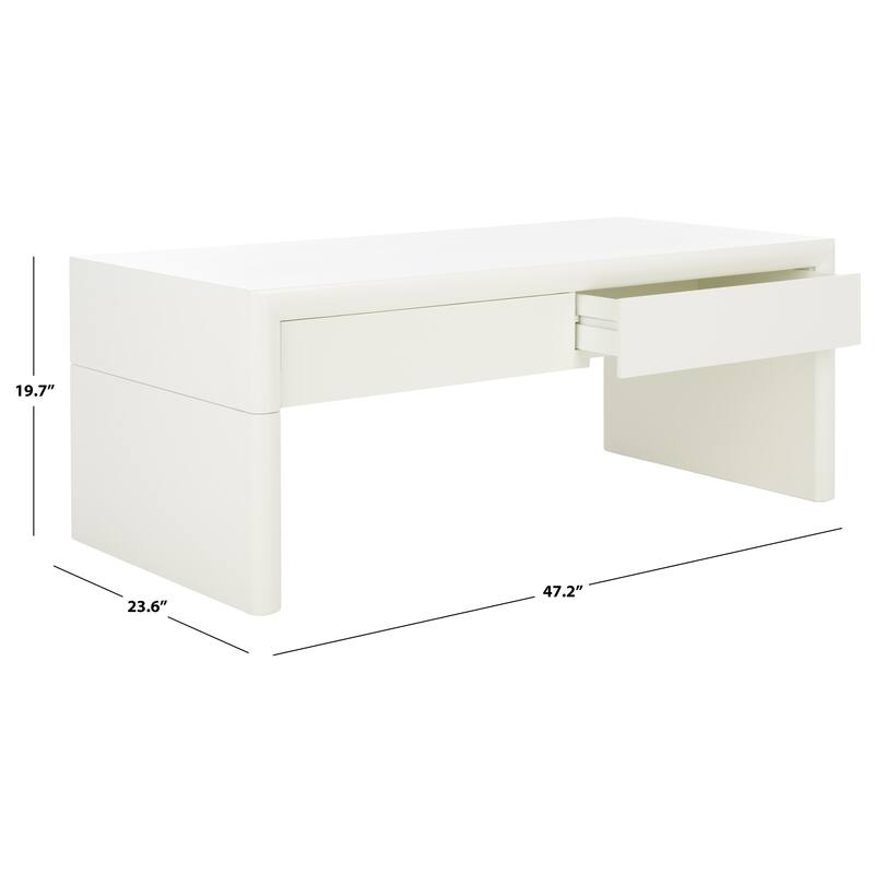 SAFAVIEH Home Collection Rune Coffee Table W/ Drawers - 47" L x 24" D x 20" H
