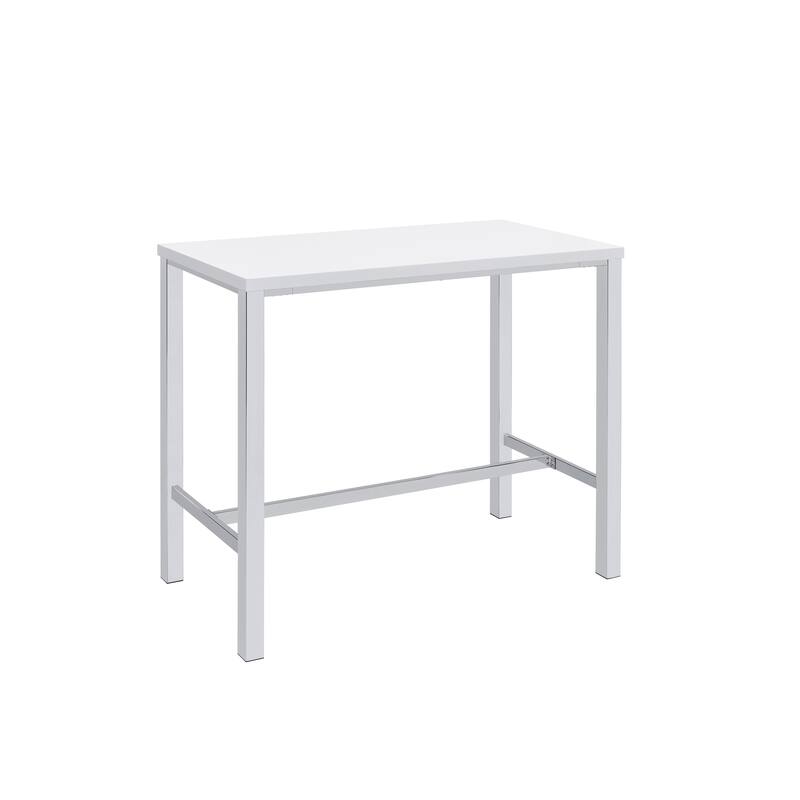 Nimitz White High Gloss and Chrome 5-piece Bar Set