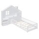 preview thumbnail 4 of 9, Twin Size House Bed with Window and Bedside Drawers, Platform Bed with Shelves and a set of Sockets and USB Port, White