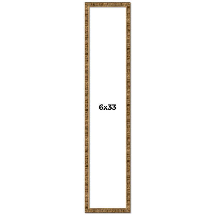 6x33 Frame Gold Solid Wood Picture Frame - Complete Modern Photo Frame