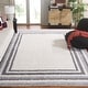 preview thumbnail 4 of 96, SAFAVIEH Border & Stripe Shag Eirny Modern 1.4-inch Thick Rug 6'7" Square - Ivory/Grey - Square