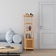preview thumbnail 4 of 10, Tall Storage Cabinet with Shutter Door and 3 Tier Shelves Freestanding - 13.3" x 13" x 55"
