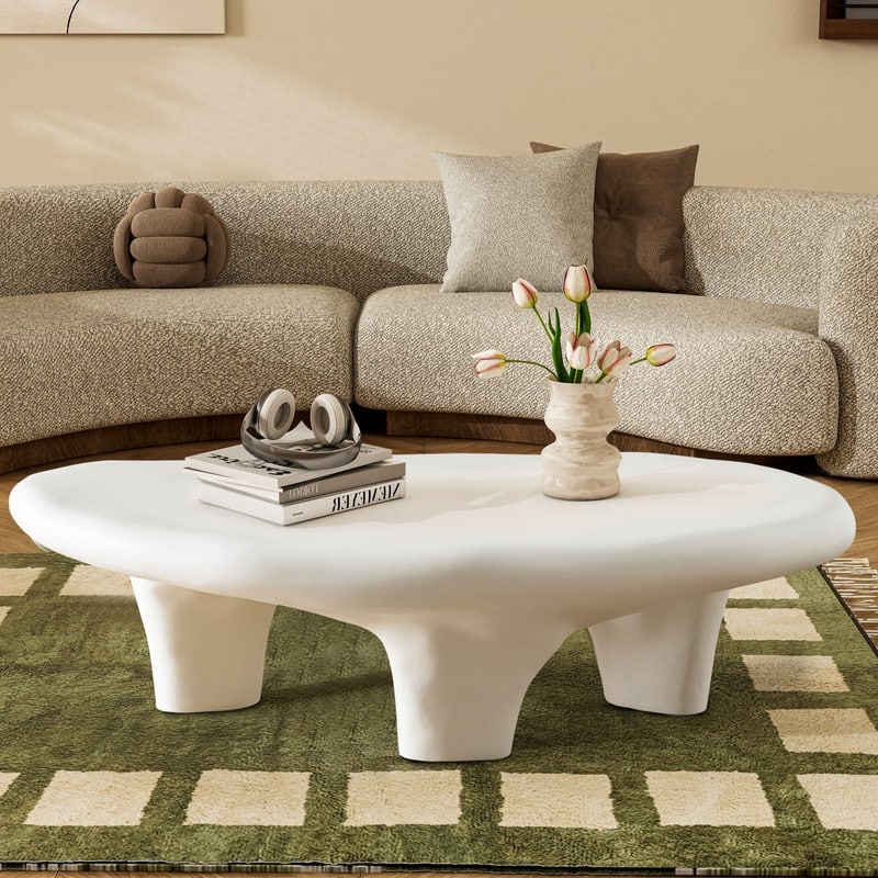 47" Iregular Cloud Shaped Fiberglass Low Profile Coffee Table