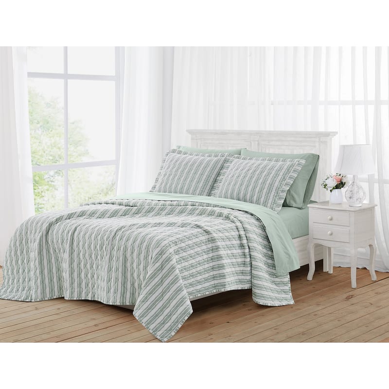 The Farmhouse by Rachel Ashwell Wide Ticking Stripe 3 Piece Quilt Set
