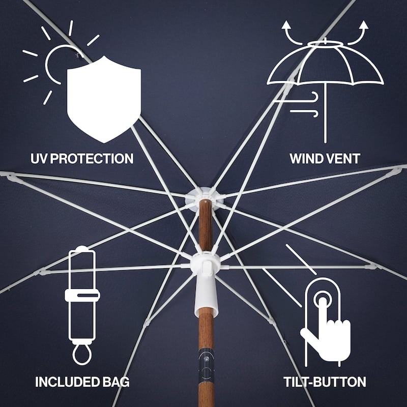 Mariner 6.5ft Classic Fringe Umbrella w/ Tilt & Bag