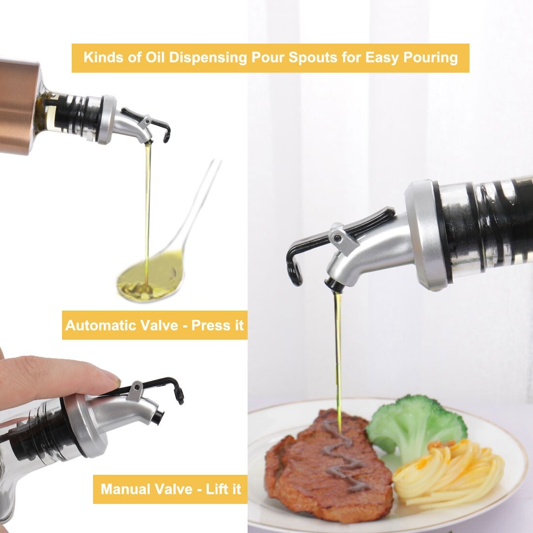 Shop Stainless Steel Olive Oil Vinegar Bottle Dispenser Storage Set 2pcs Rose Gold Tone 1pcs Overstock 30593928