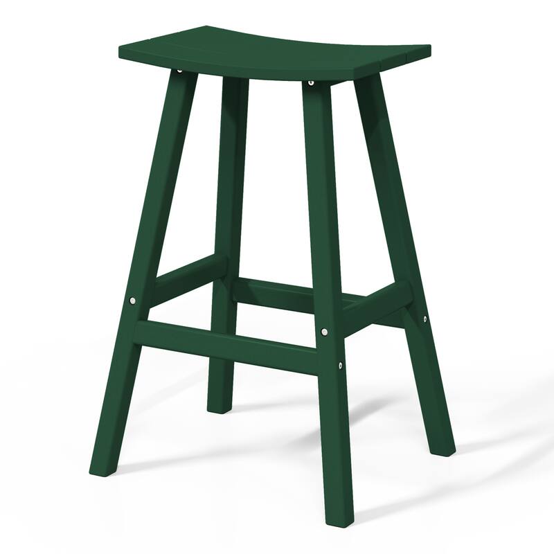 Laguna Hdpe All Weather Outdoor Patio 29" Saddle Seat Bar Stool (Set Of 3)