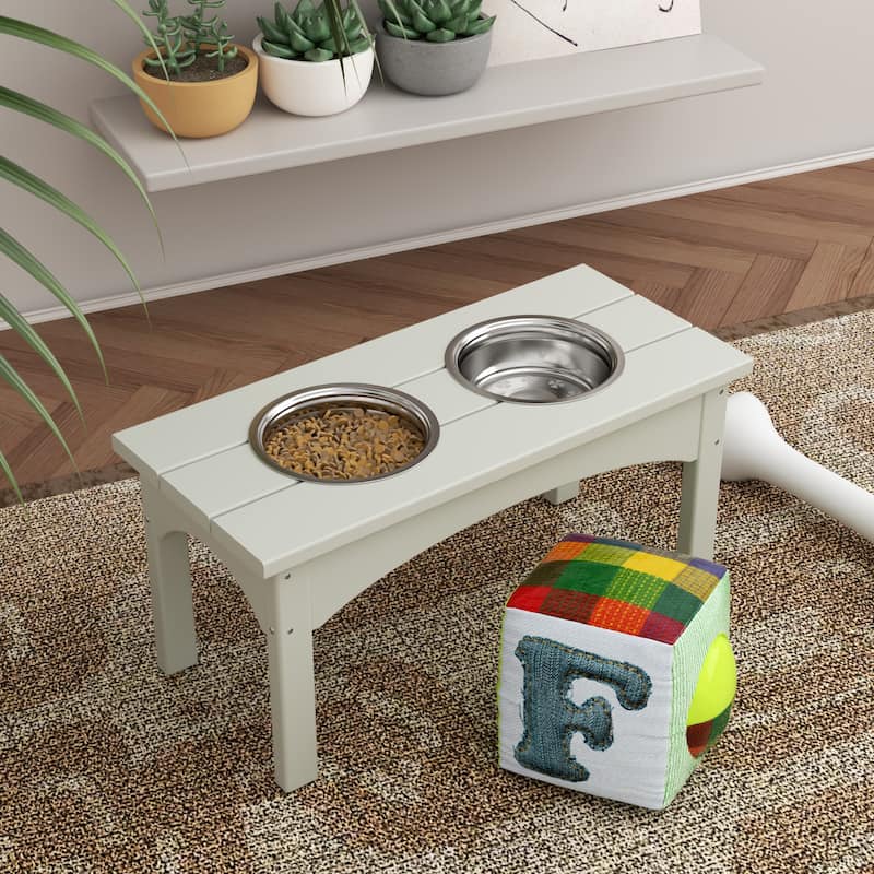 Elevated Pet Feeder with Stainless Steel Bowls