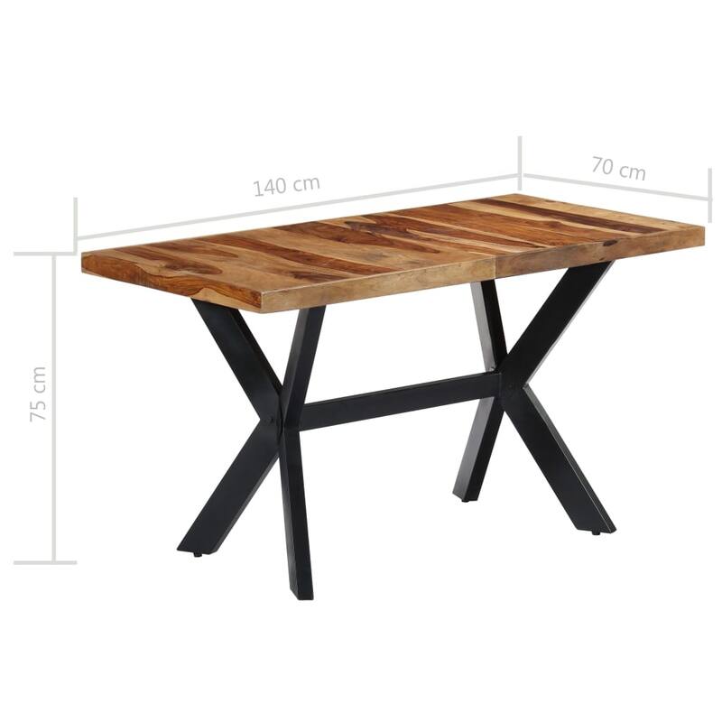 vidaXL Dining Table 55.1"x27.6"x29.5" Solid Sheesham Wood
