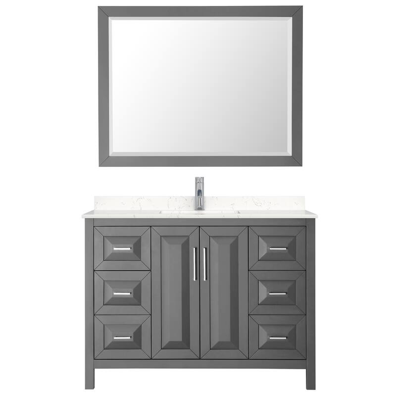 Daria 48 Inch Single Vanity, Cultured Marble Top, 46 Inch Mirror