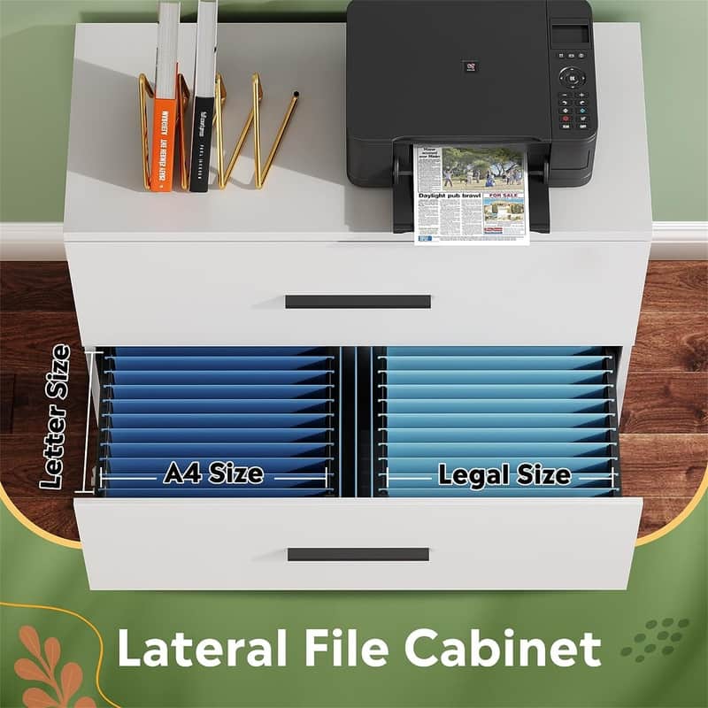 2 Drawer Wood Lateral File Cabinet - 15.75"D x 35.43"W x 29.37"H