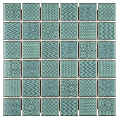 Merola Tile Celadon Emerald 11-5/8" x 11-5/8" Porcelain Floor and Wall Tile