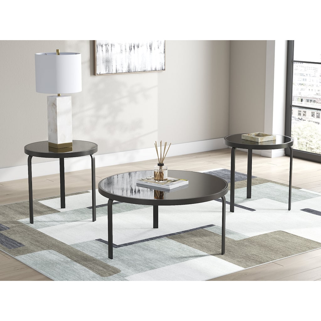 Signature Design by Ashley Dorylin Black Table (Set of 3) - 36"W x 36"D x 18"H