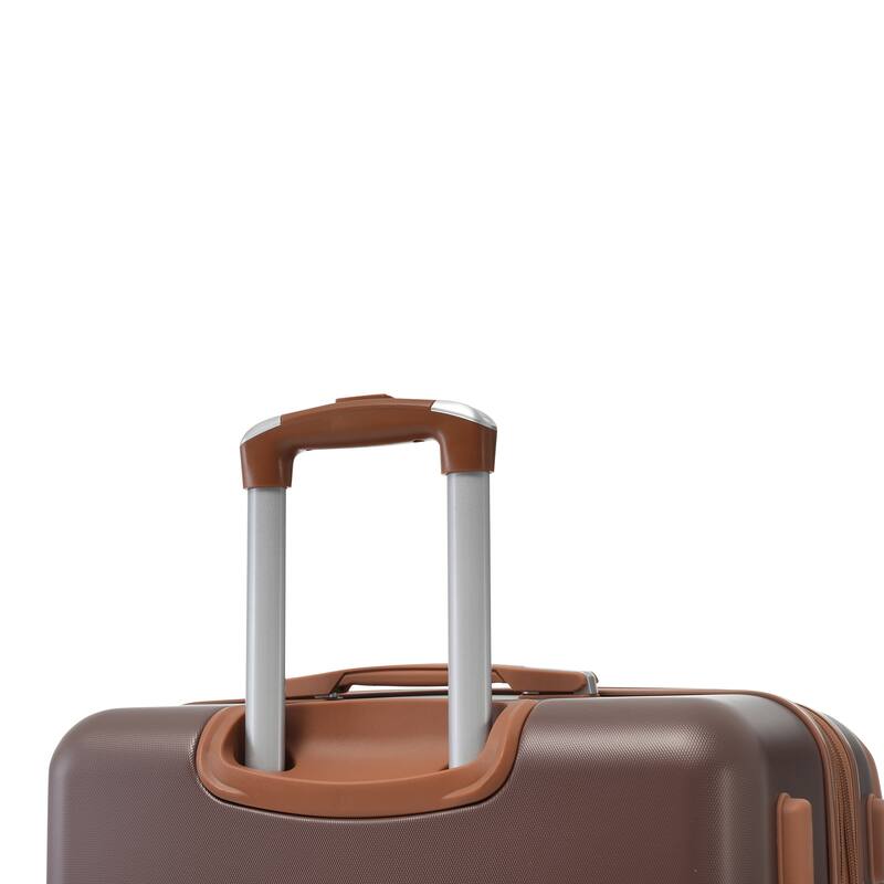Hardshell Luggage Sets 3 Pieces 20"+24" Luggages and Cosmetic Case Spinner Suitcase with TSA Lock Lightweight,Brown
