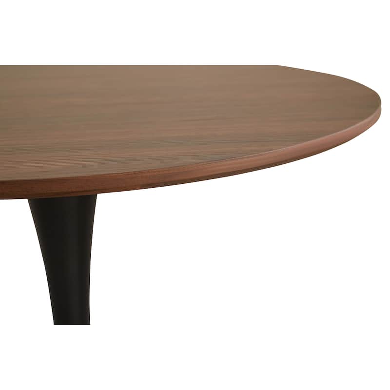 31.5"Round Dining Table For 2-4 People With Walnut Top, Mid-century Walnut Tulip Kitchen Table, Pedestal Table