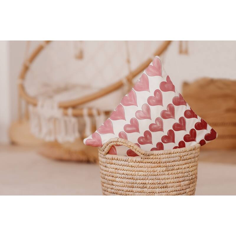 Colored Hearts Valentine's Day Decorative Indoor Pillow