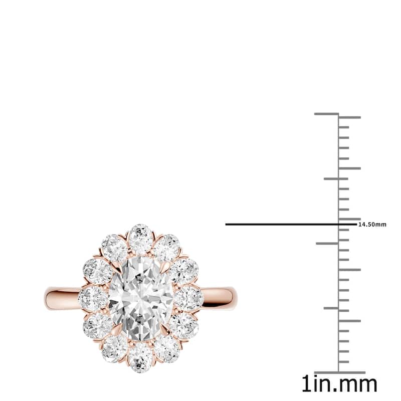 AEON Seraphine Spark Oval 2.50ct Lab Grown Diamond Cluster Double Halo Ring