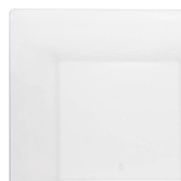 Modern Solid Square Disposable Plastic Plate Packs - Party Supplies - 120pcs - 9.5" Dinner Plates - Clear
