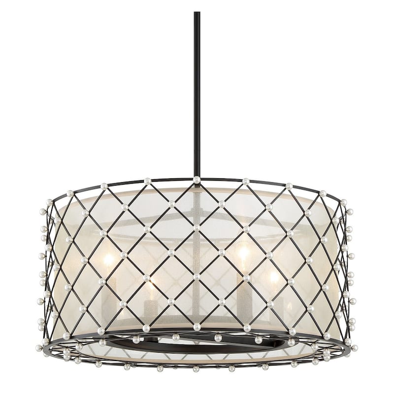 Minka Lavery 2864 Sheer Elegance 4 Light 21" Wide Taper Candle Pendant - Coal