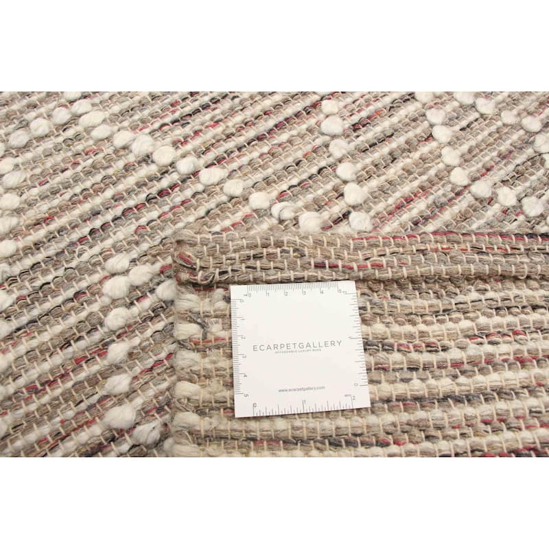 ECARPETGALLERY Braid weave Sienna Brown Wool Rug - 5'0 x 8'1