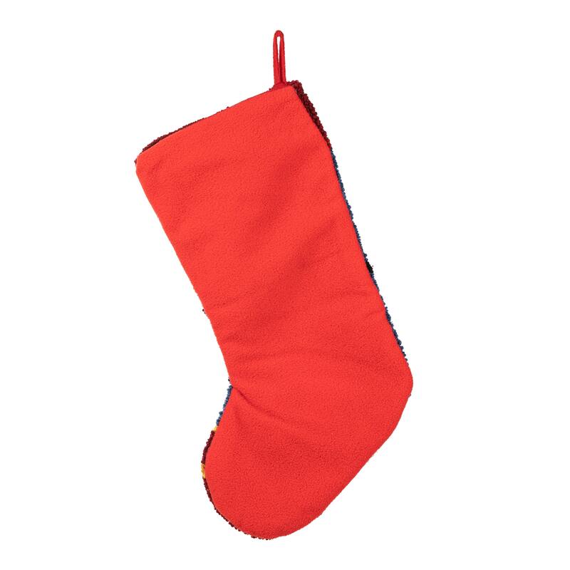 Glitzhome 20.5"L Santa Snowman Nutcracker Hooked Christmas Stocking