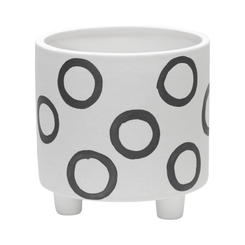 Sagebrook Home Modern Abstract Footed Ceramic Planter Set of 2