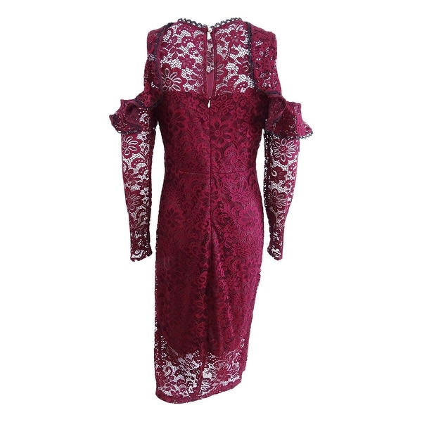 cold shoulder lace dress