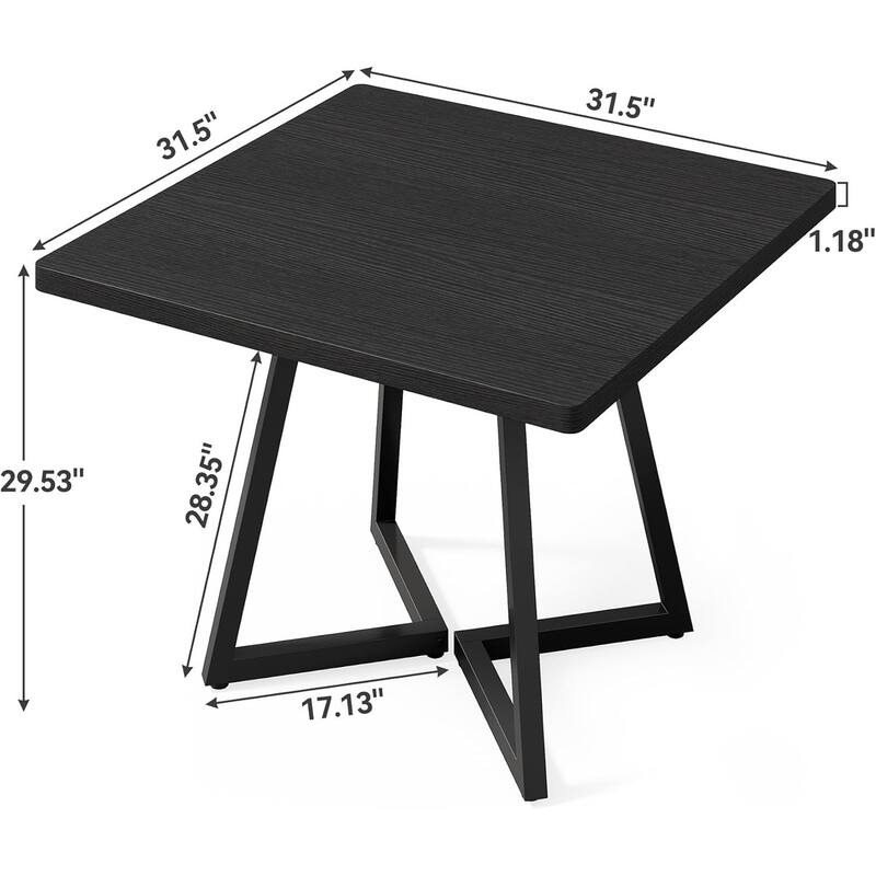 Modern Dining Table Coffee Table with X-Cross Base, Rustic Wood Kitchen Table with Metal Frame