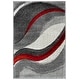 preview thumbnail 101 of 128, SAFAVIEH Hollywood Deep Mid-Century Modern Abstract Rug 2'3" x 4' - Grey/Red