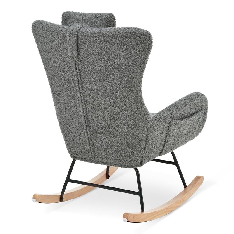 26.38" High Back Rocking Chair with Pocket