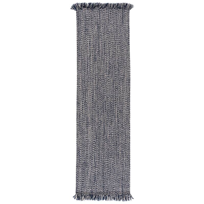 SAFAVIEH Handmade Braided Natasja Washable Indoor/Outdoor Rug - Weather Resistant & Easy Cleaning - 2'3" x 8' Runner - Navy