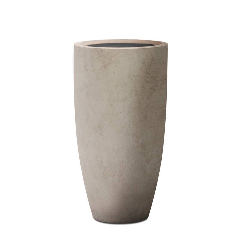 Plantara 24" H Tall Concrete planter, Large Outdoor Plant pot, Modern Tapered Flower pot with Drainage Hole for Garden