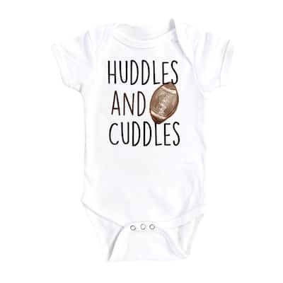 Football Cuddles - Baby Boy Girl Clothes Infant Bodysuit Funny Cute Newborn