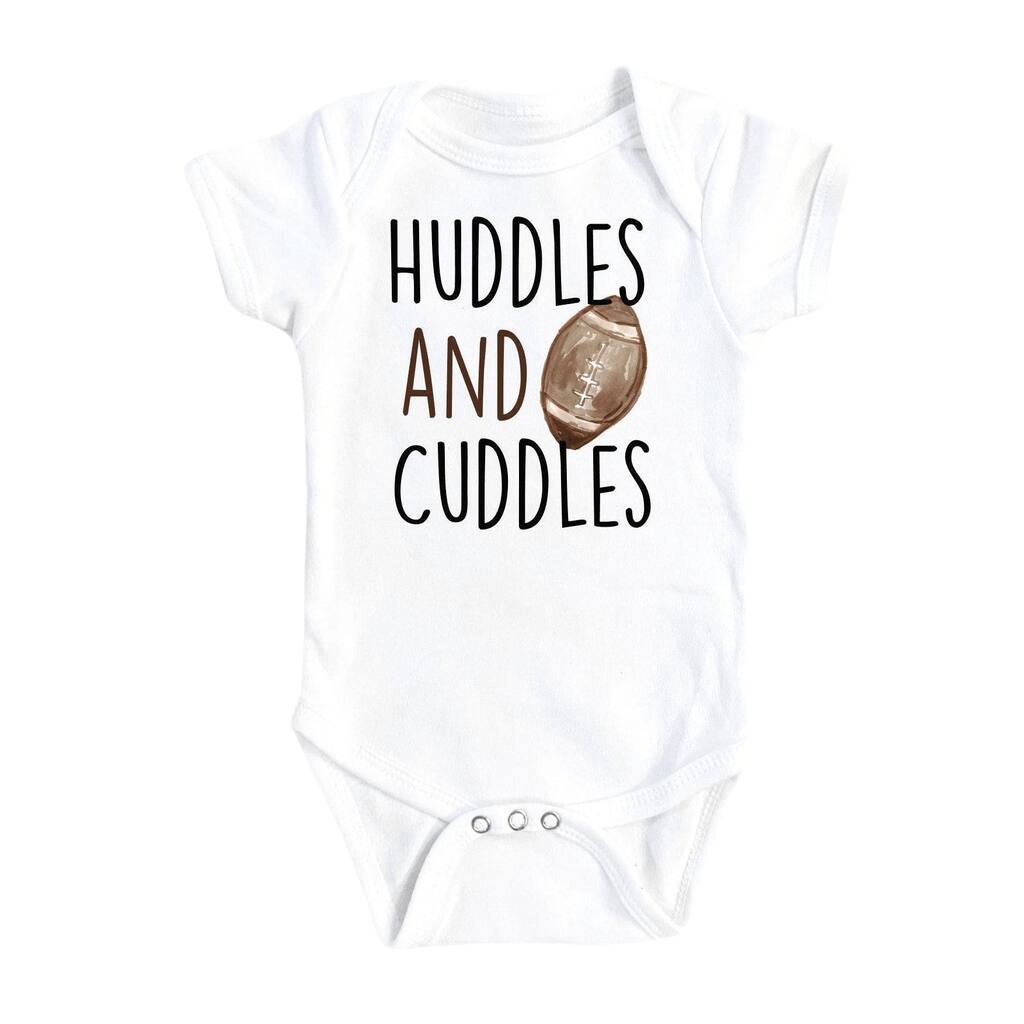 Football Cuddles - Baby Boy Girl Clothes Infant Bodysuit Funny Cute Newborn