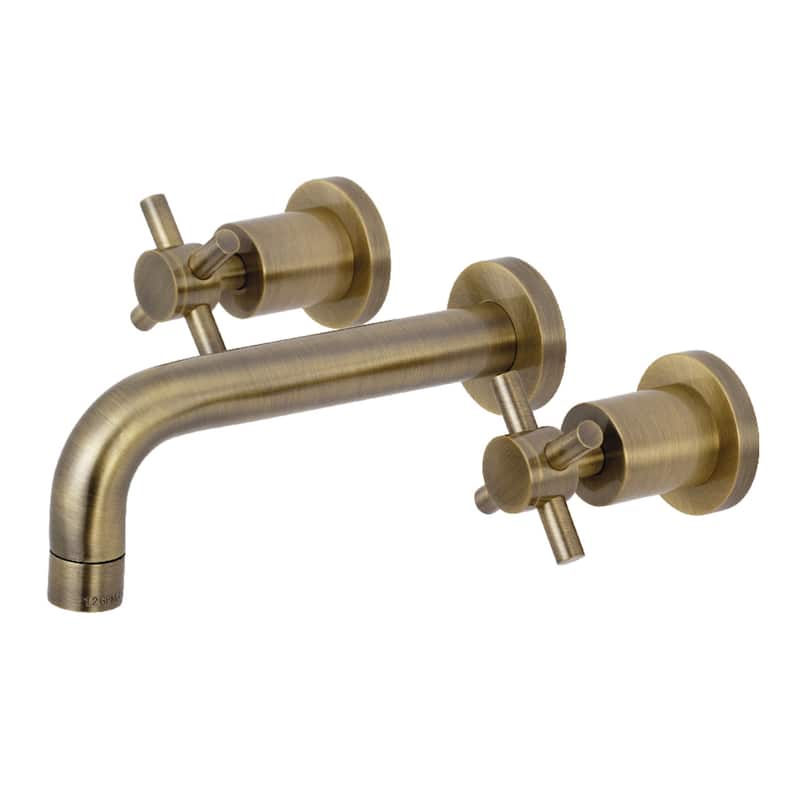 Kingston Brass Concord Two-Handle 3-Hole Wall Mount Bathroom Faucet - Antique Brass