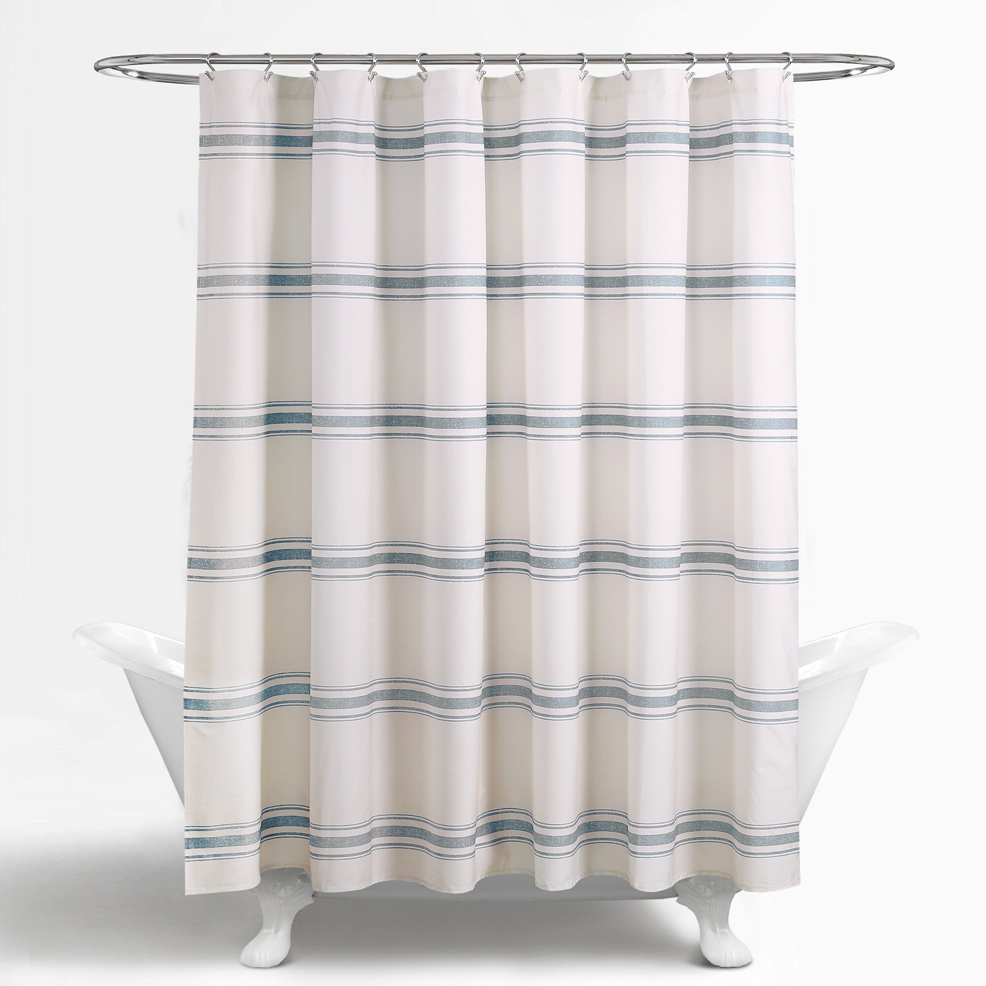 Farmhouse Stripe Shower Curtain by Lush Decor Rustic Bathroom Decor-image