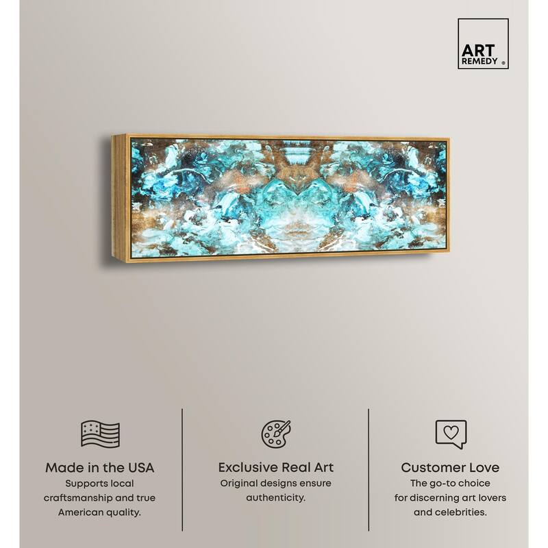 Blazing Blue Gold Long Panoramic Canvas by Art Remedy