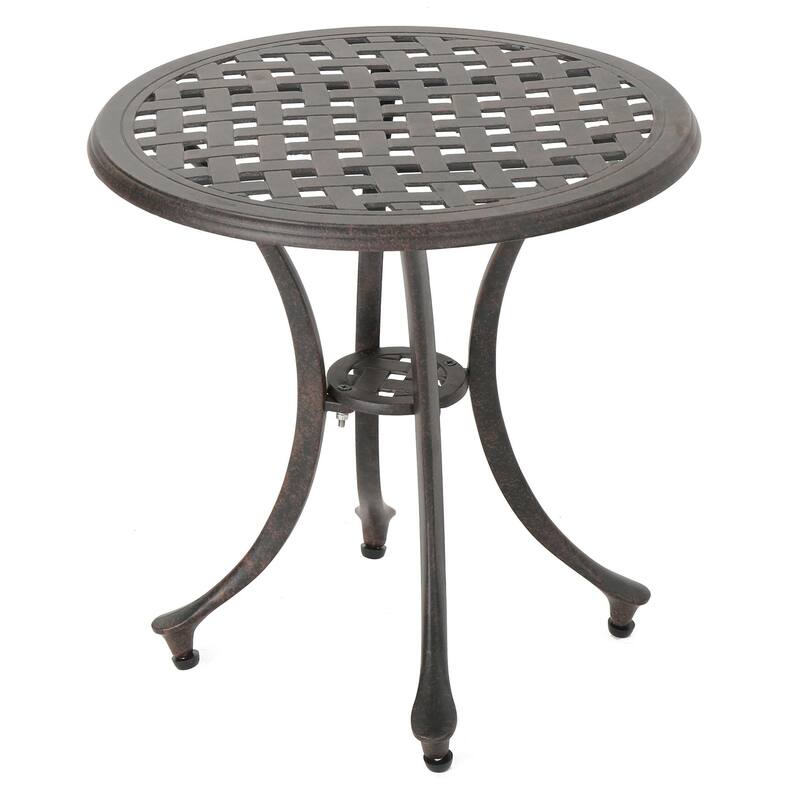 Lola Outdoor Round Aluminum Side Table by Christopher Knight Home