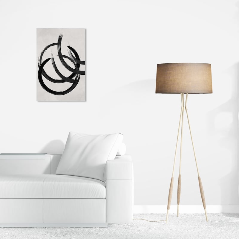 Wynwood Studio Canvas Abstract Roads to Nowhere Black and Modern & Contemporary Wall Art Canvas Print - 24 x 16
