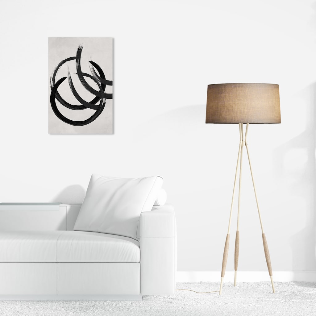 Wynwood Studio Canvas Abstract Roads to Nowhere Black and Modern & Contemporary Wall Art Canvas Print