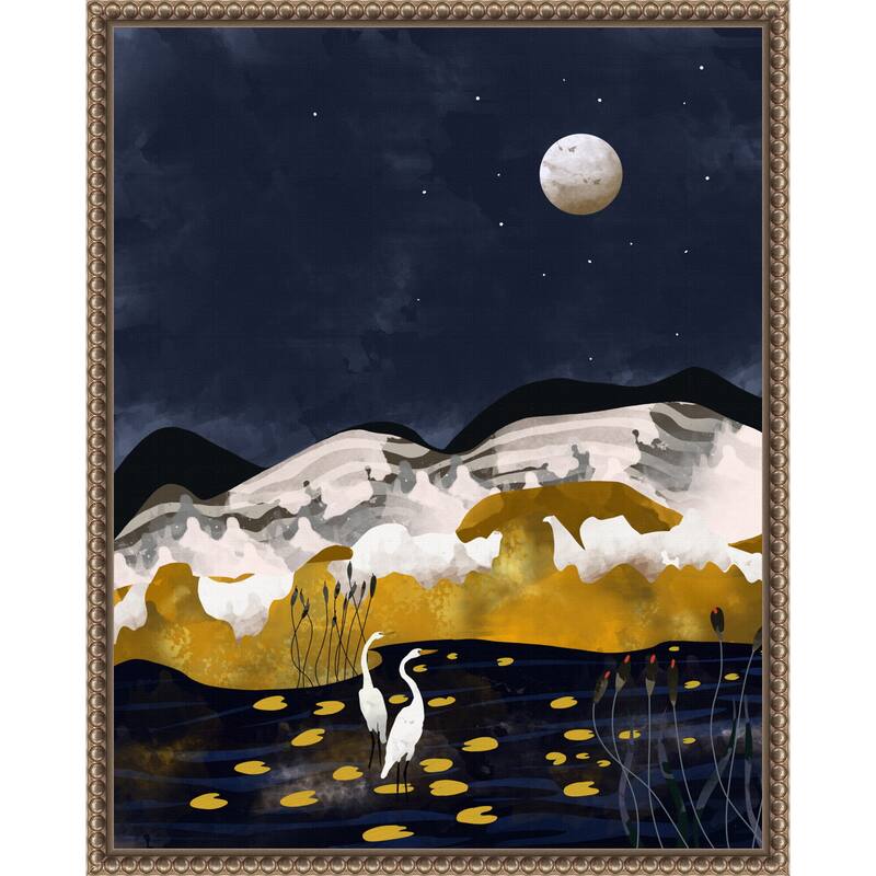 Midnight Lake by Uma Gokhale Framed Canvas Wall Art